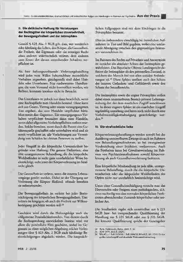 Vorschauseite 6: Zu den sozialrechtlichen, strafrechtlichen und zivilrechtlichen Folgen von Handlungen im Rahmen der Psychiatrie am Beispiel des baden-württembergischen PsychKHG