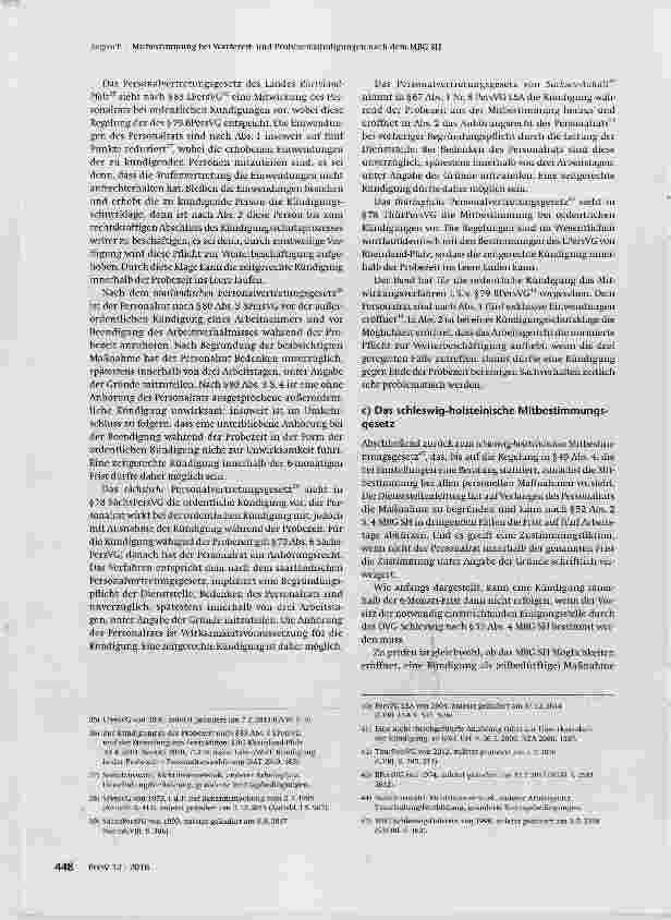 Vorschauseite 6: Mitbestimmung bei Wartezeitund Probezeitkündigungen nach dem MBG SH