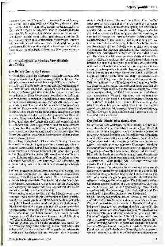 Vorschauseite 2: Der Tod und das Selbstverständnis von Ärzten und Pflegenden