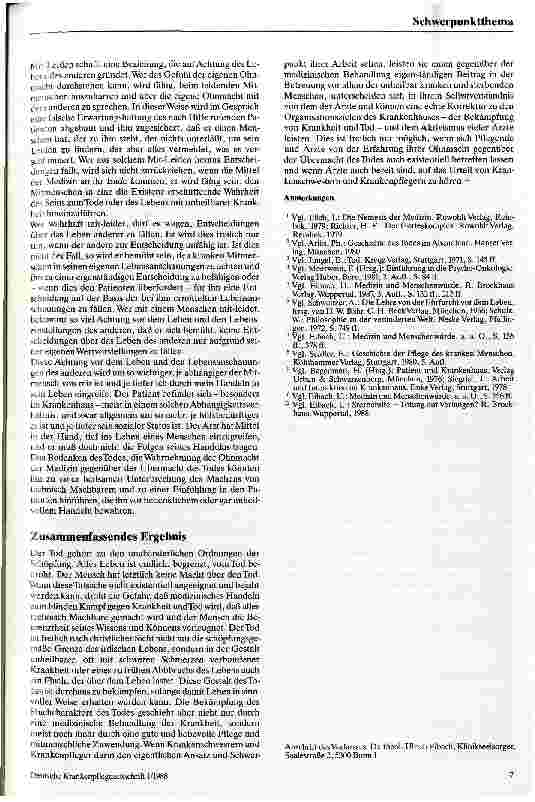 Vorschauseite 6: Der Tod und das Selbstverständnis von Ärzten und Pflegenden