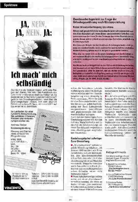 Vorschauseite 2: Mein Gehalt beträgt ab Januar 1999 2863, - Euro? ! Der Euro bei der Lohnund Gehaltsabrechnung