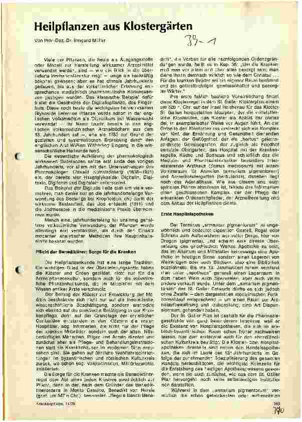 Vorschauseite 1: Heilpflanzen aus Klostergärten