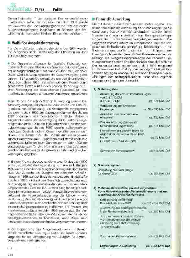 Vorschauseite 2: Gesundheitsministerin Fischer : Kehrtwende in der Gesundheitspolitik