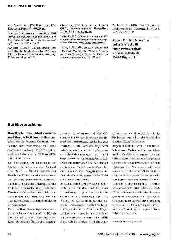 Vorschauseite 6: Gesundheit und Bildung
