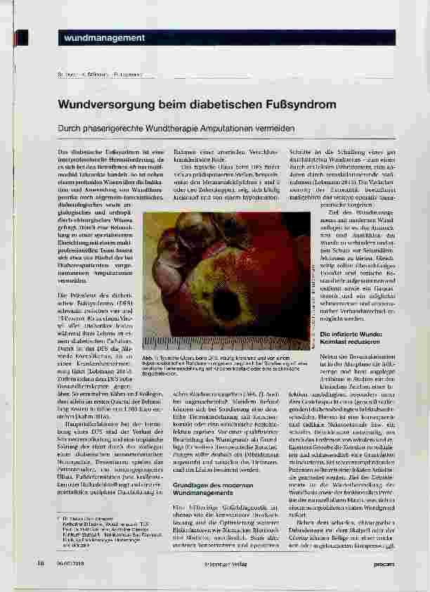 Vorschauseite 1: Wundversorgung beim diabetischen Fußsyndrom