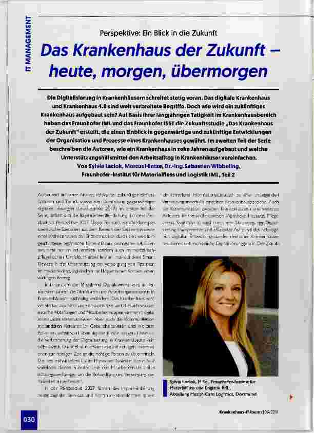 Vorschauseite 1: Das Krankenhaus der Zukunft heute, morgen, übermorgen
