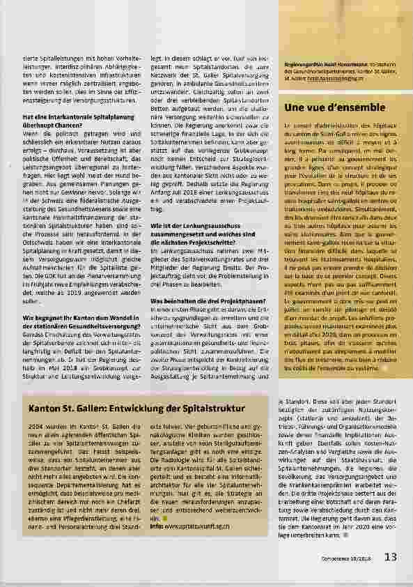 Vorschauseite 2: Kanton St. Gallen: Gesamtsystem im Blick behalten