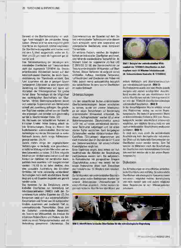 Vorschauseite 2: Antimikrobielle Ausstattung von Oberflächen