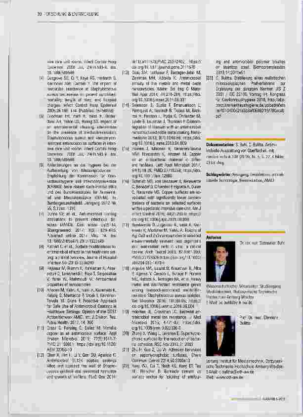 Vorschauseite 4: Antimikrobielle Ausstattung von Oberflächen