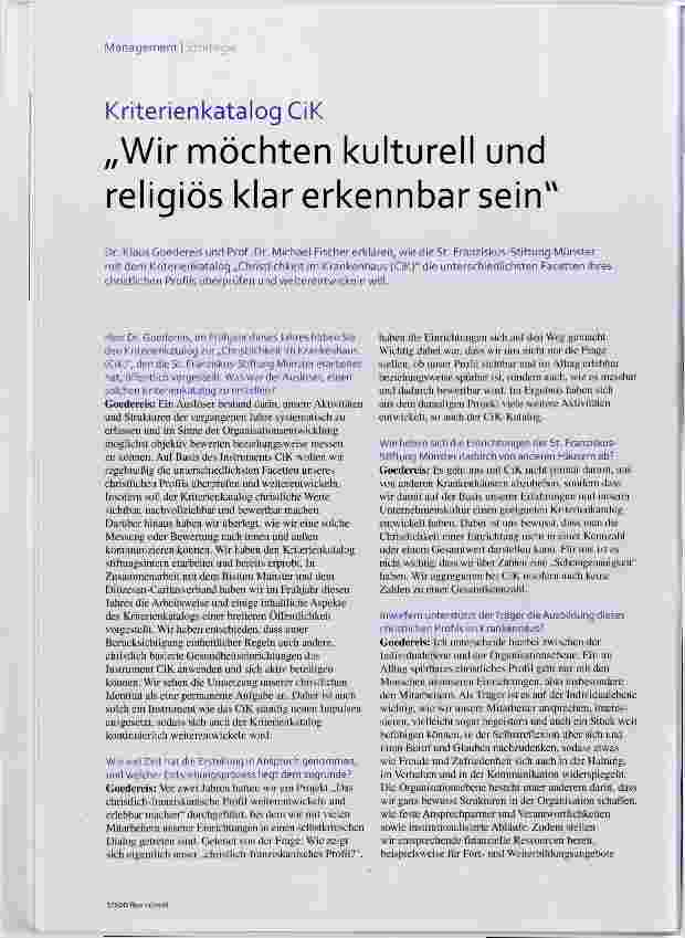 Vorschauseite 1: Wir möchten kulturell und religiös klar erkennbar sein