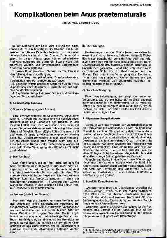 Vorschauseite 1: Komplikationen beim Anus praeter naturalis
