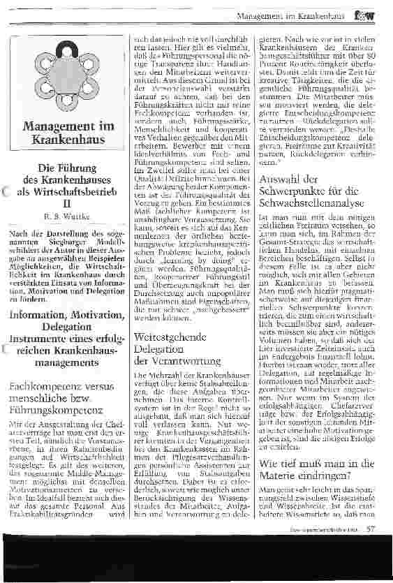Vorschauseite 1: Die Führung des Krankenhauses als Wirtschaftsbetrieb Teil II