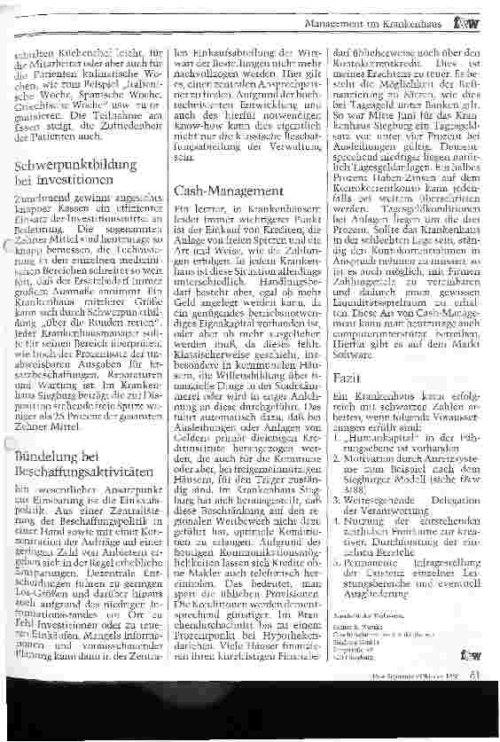 Vorschauseite 4: Die Führung des Krankenhauses als Wirtschaftsbetrieb Teil II