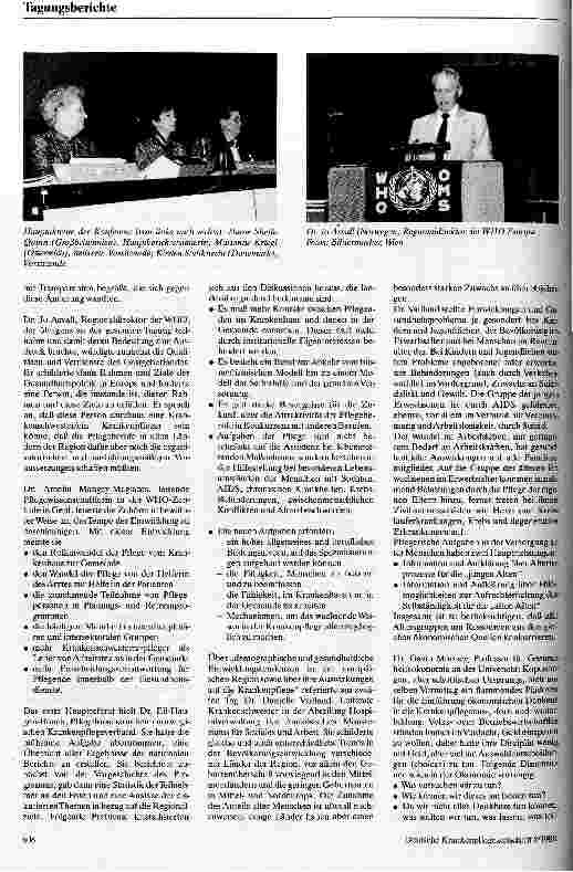 Vorschauseite 2: Europäische Krankenpflegekonferenz der WHO ein Tagungsbericht