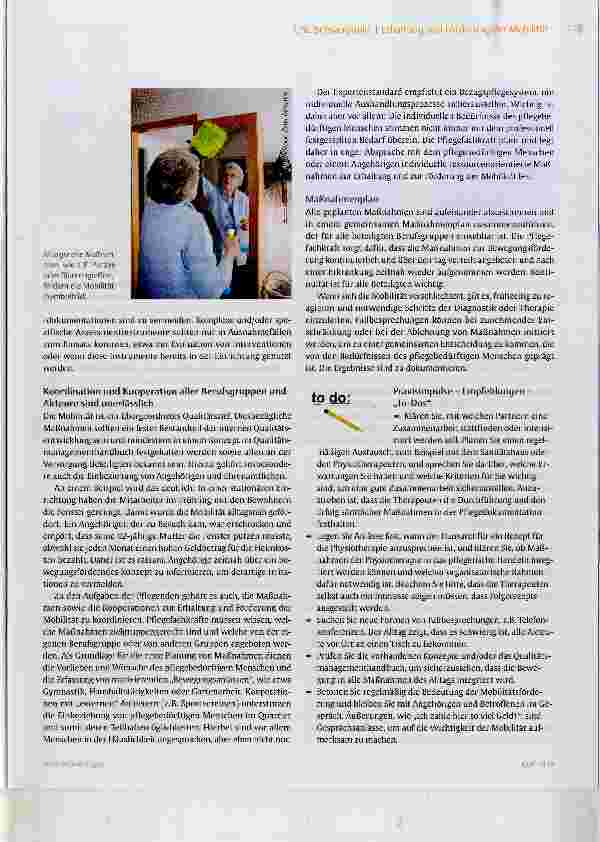 Vorschauseite 5: Erhaltung und Förderung der Mobilität** - Umsetzung des Expertenstandards