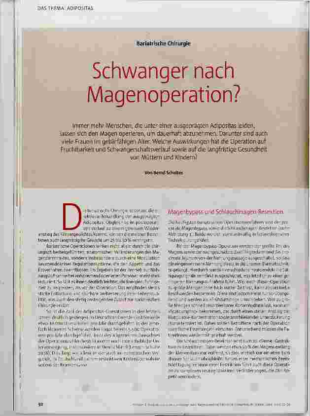 Vorschauseite 1: Schwanger nach Magenoperation?