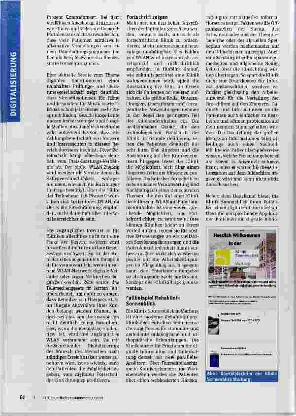 Vorschauseite 2: Entertainment im Krankenhaus