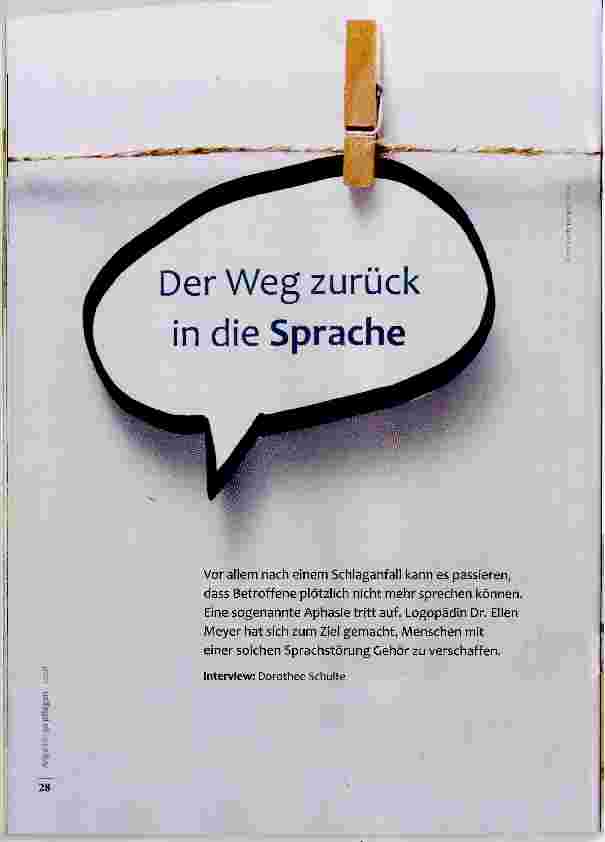 Vorschauseite 1: Der Weg zurück in die Sprache