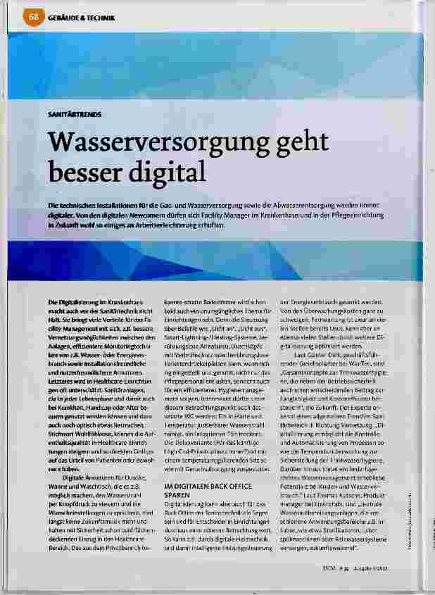 Vorschauseite 1: Wasserversorgung geht besser digital