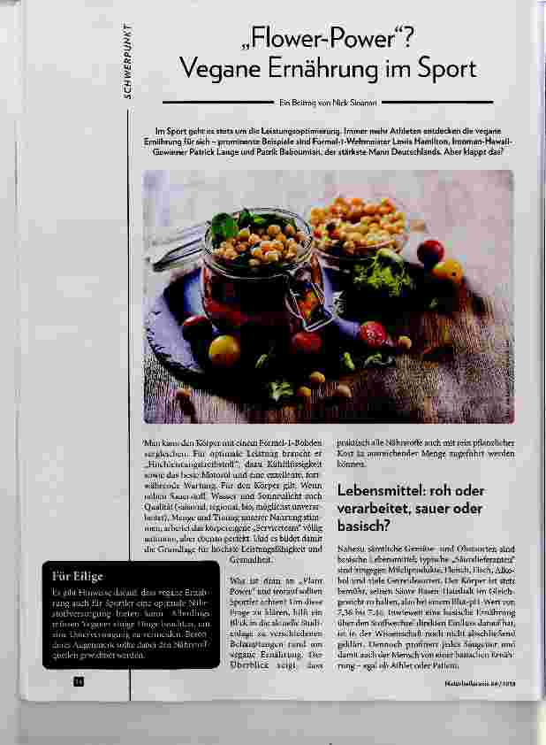 Vorschauseite 1: „Flower-Power“? Vegane Ernährung im Sport