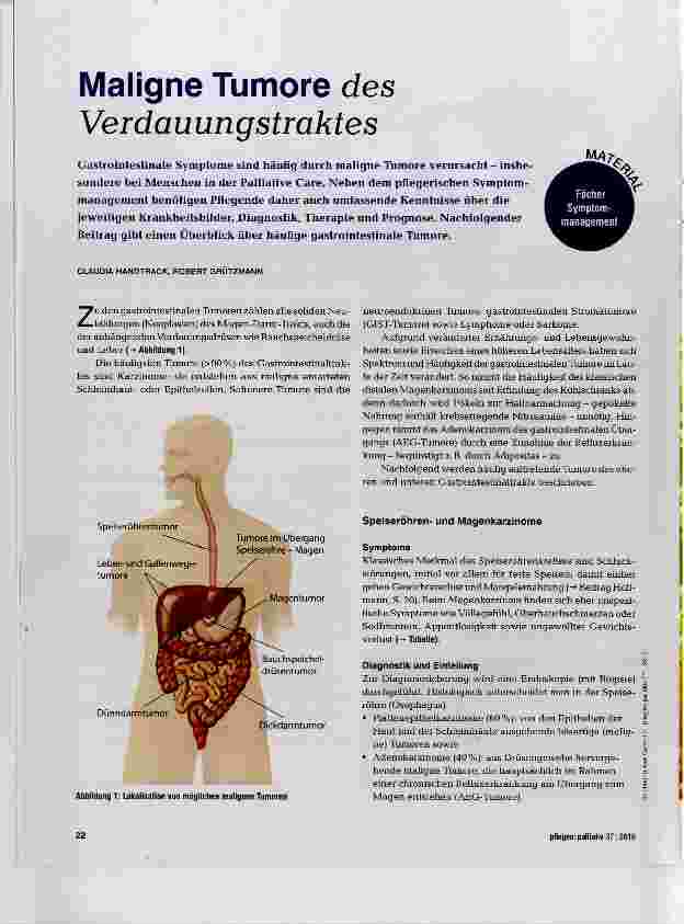 Vorschauseite 1: Maligne Tumore des Verdauungstraktes