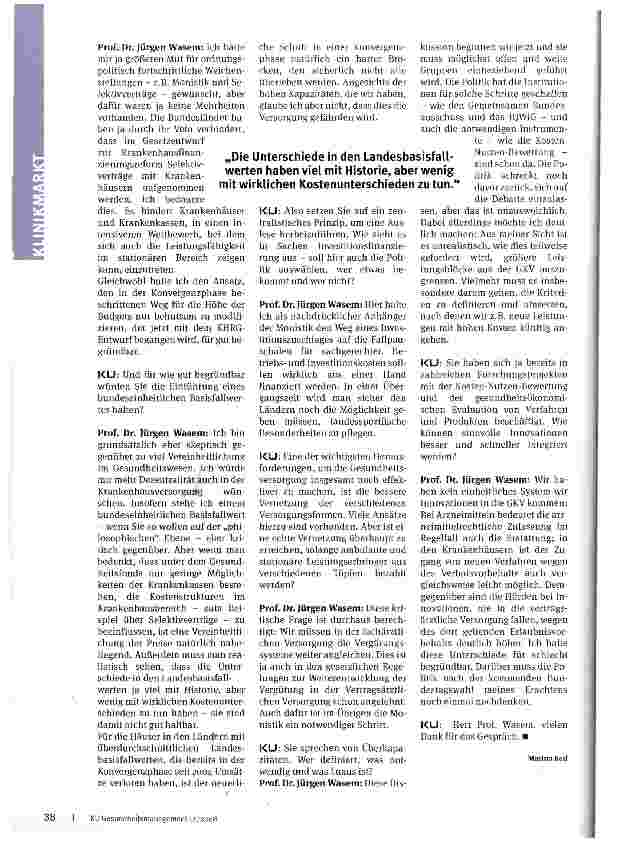 Vorschauseite 3: Schöne Aussichten? Was die Krankenhäuser 2009 erwartet