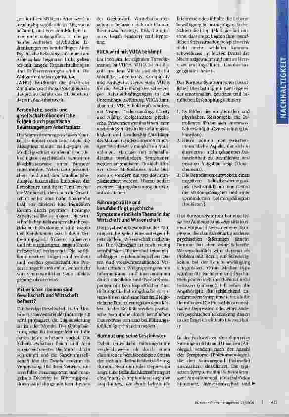 Vorschauseite 2: Psyche 1.0 hilft nachhaltig bei VUCA-Problemen