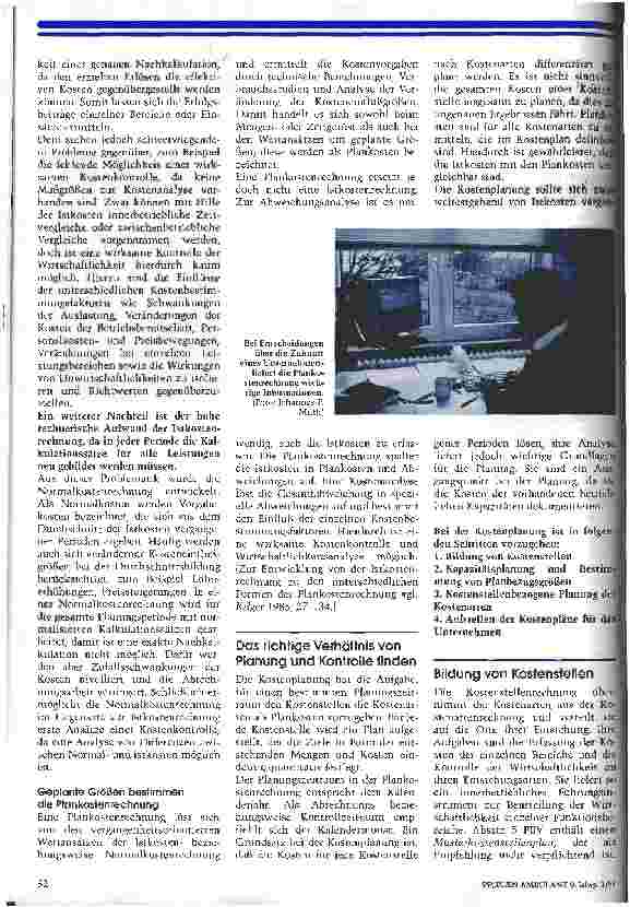 Vorschauseite 3: Die Zukunft nicht dem Zufall überlassen Eine Einführung in die Plankostenrechnung