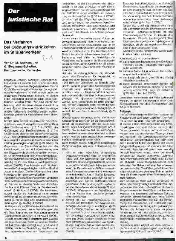 Vorschauseite 1: Der juristische Rat Das Verfahren bei Ordnungswidrigkeiten