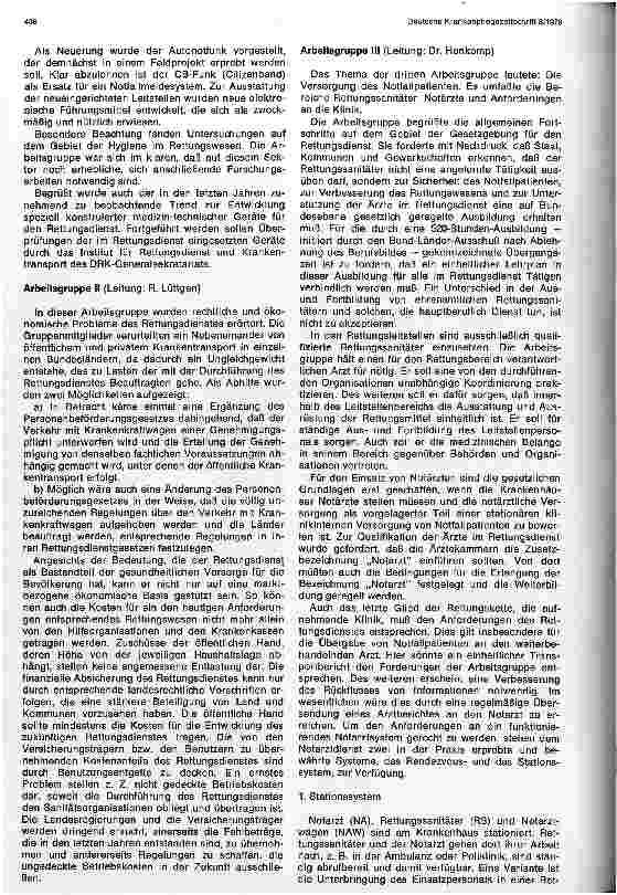 Vorschauseite 3: 4. Rettungskongreß des Deutschen Roten Kreuzes Ergebnisse und Ausblicke