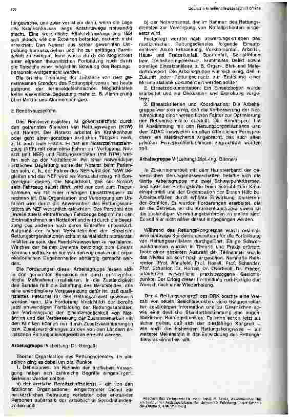 Vorschauseite 5: 4. Rettungskongreß des Deutschen Roten Kreuzes Ergebnisse und Ausblicke