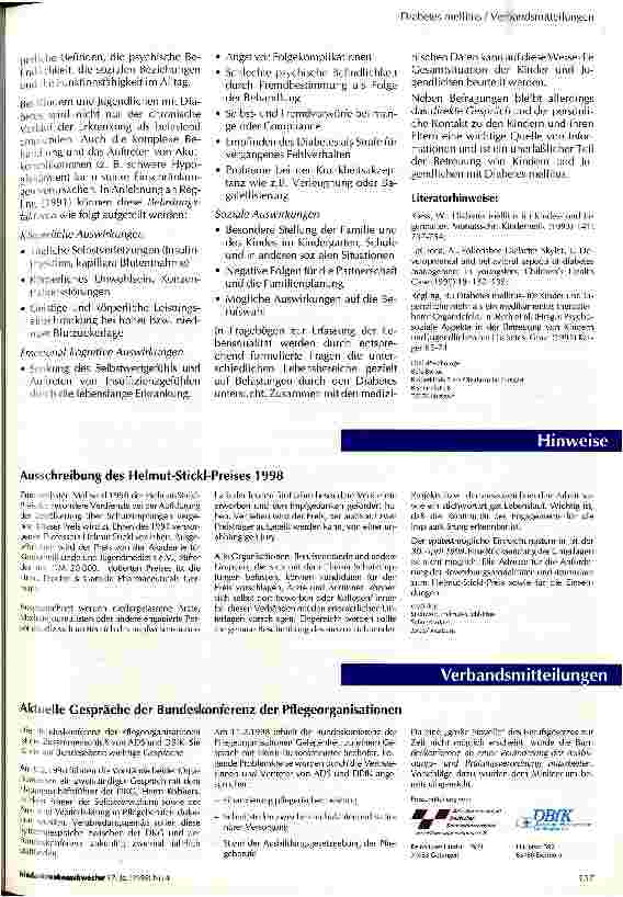 Vorschauseite 3: Psychosoziale Situation und Lebensqualität von Kindern und Jugendlichen mit Diabetes mellitus