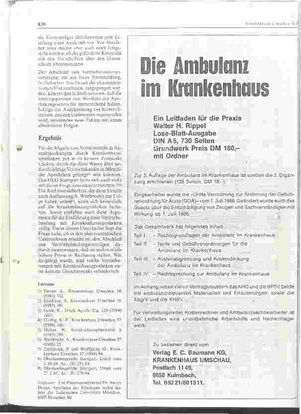 Vorschauseite 4: Irrtümer bei der Forderung auf Vertriebsbindung der Krankenhausapotheken