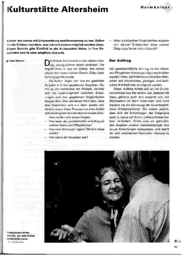 Vorschauseite 1: Kulturstätte Altersheim