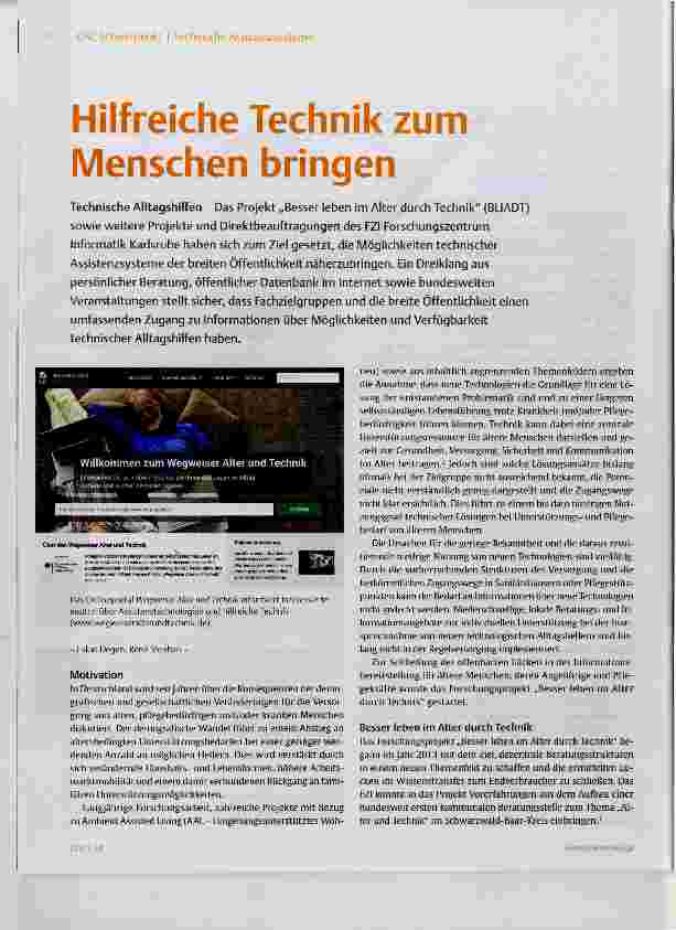 Vorschauseite 1: Hilfreiche Technik zum Menschen bringen