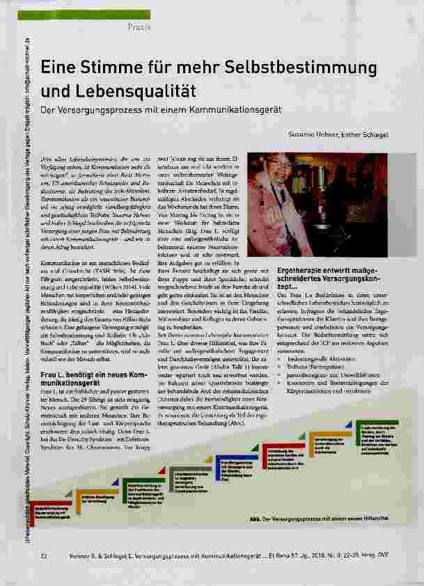 Vorschauseite 1: Eine Stimme für mehr Selbstbestimmung und Lebensqualität