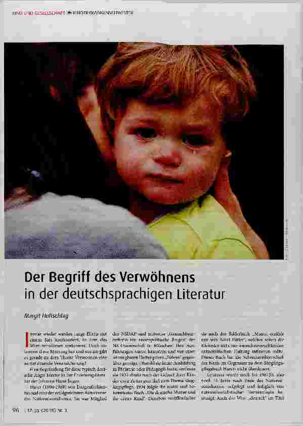 Vorschauseite 1: Der Begriff des Verwöhnens in der deutschsprachigen Literatur