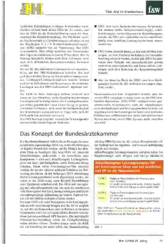 Vorschauseite 4: Neue Gebührenordnung im DRG-system