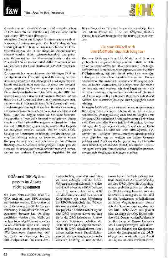 Vorschauseite 5: Neue Gebührenordnung im DRG-system