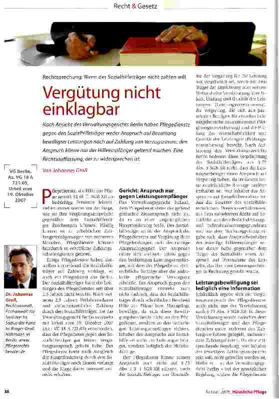 Vorschauseite 1: Vergütung nicht einklagbar