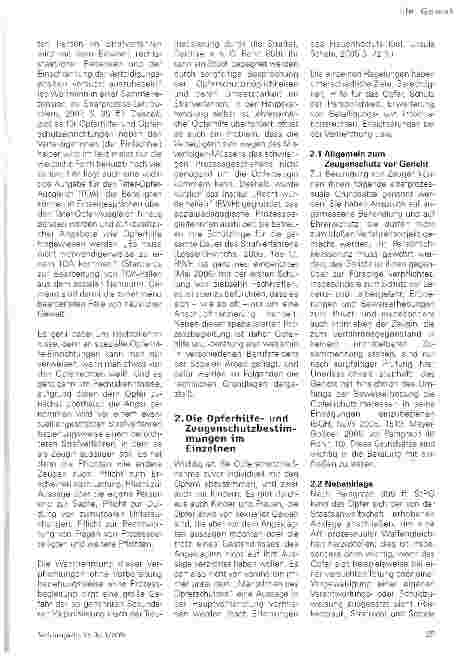 Vorschauseite 2: Zum Recht der Opferhilfe und des (Opfer-)Zeugenschutzes