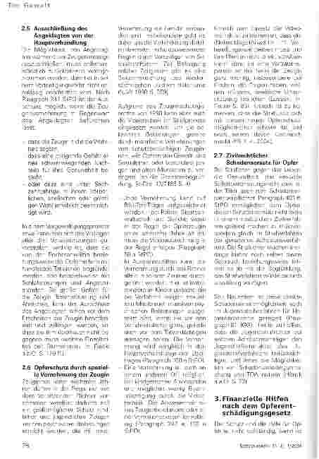 Vorschauseite 5: Zum Recht der Opferhilfe und des (Opfer-)Zeugenschutzes