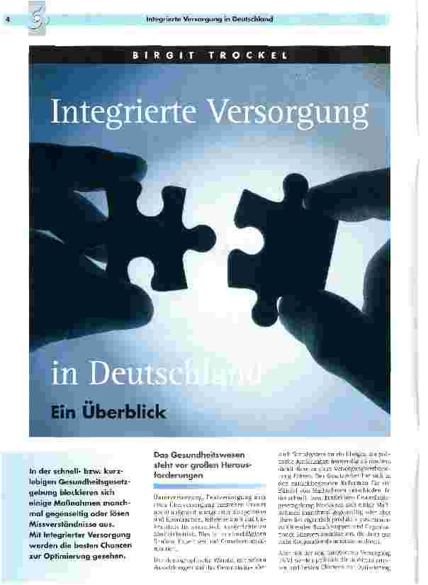 Vorschauseite 1: Intergrierte Versorgung in Deutschland