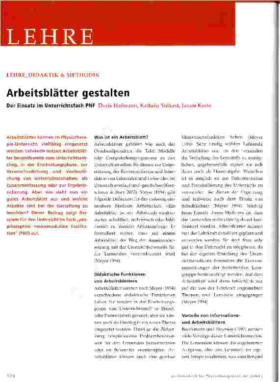 Vorschauseite 1: Arbeitsblätter gestalten