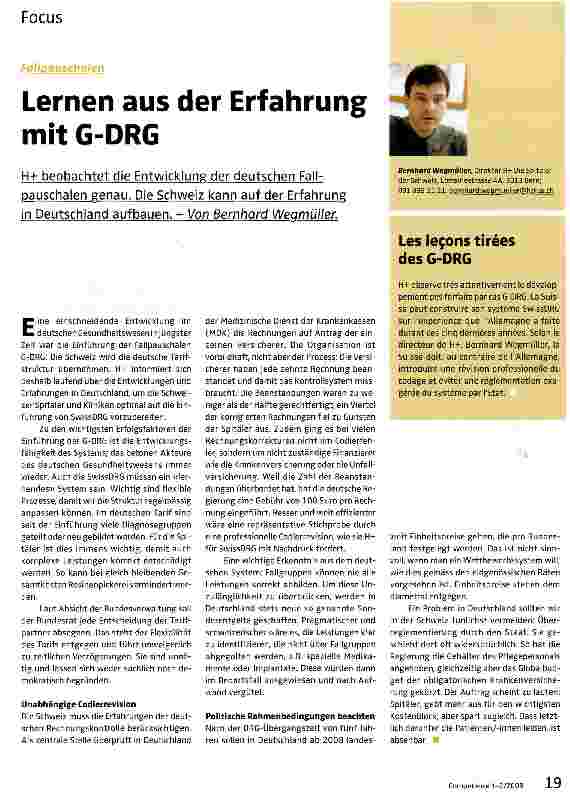 Vorschauseite 1: Lernen aus der Erfahrung mit G-DRG