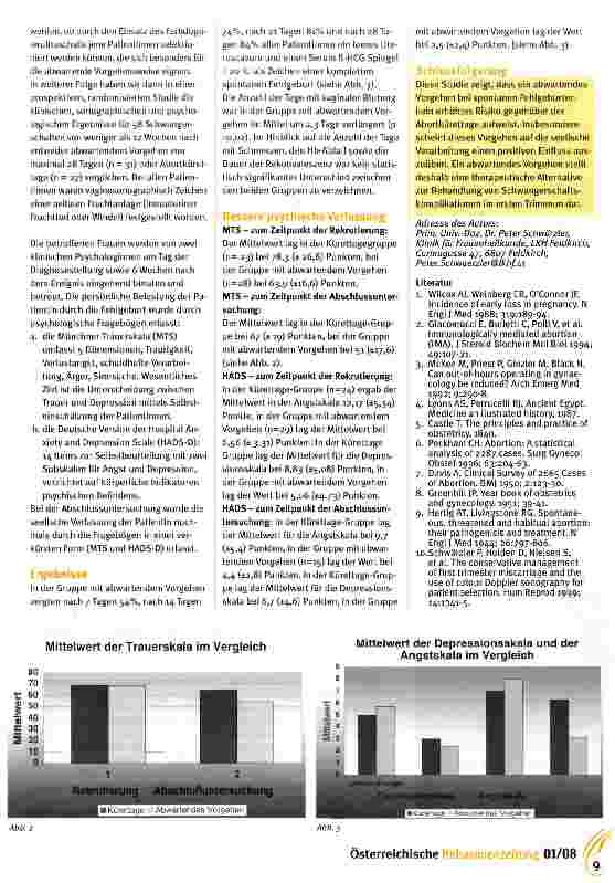 Vorschauseite 3: Konservatives Vorgehen bei spontaner Fehlgeburt im ersten Trimenon