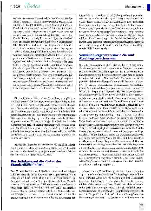 Vorschauseite 3: Krankenhausinterne DRG-Erlösverteilung auf der Basis der InEK-Daten Möglichkeiten und Grenzen