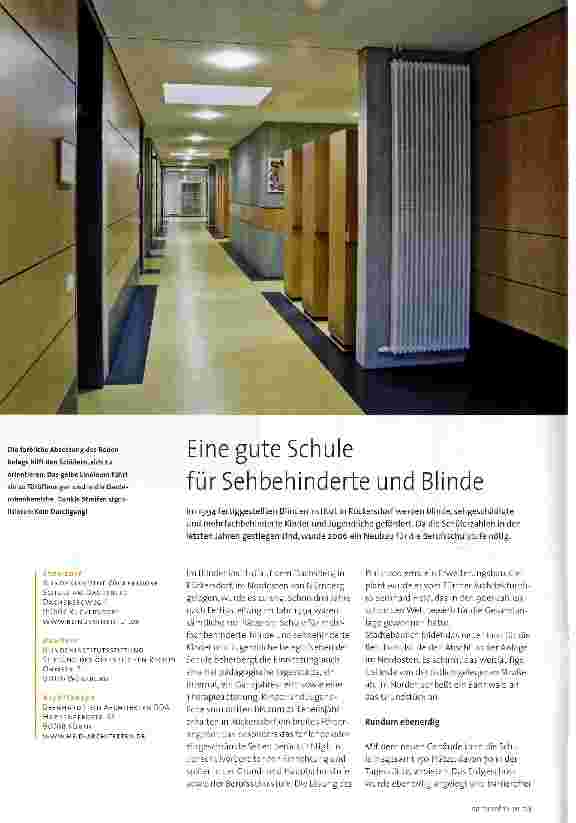 Vorschauseite 1: Eine gute Schule für Sehbehinderte und Blinde