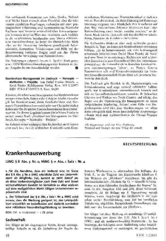 Vorschauseite 1: Krankenhauswerbung