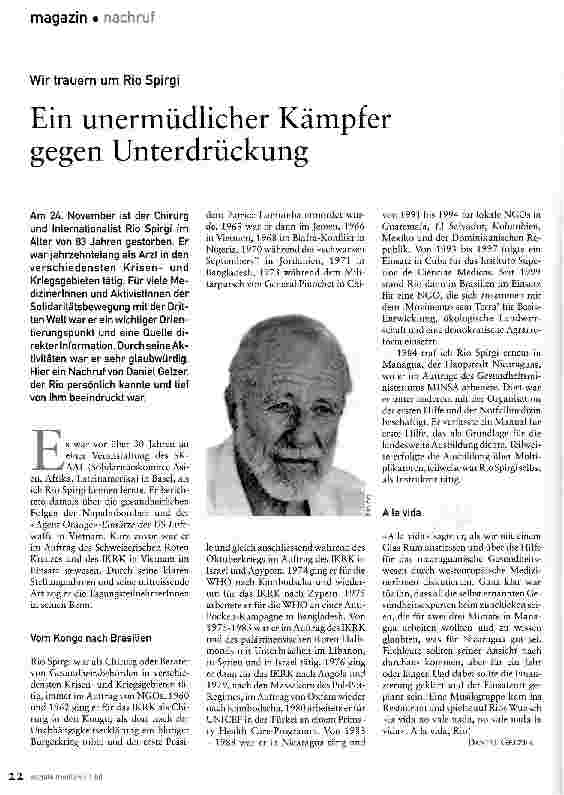 Vorschauseite 1: Ein unermüdlicher Kämpfer gegen Unterdrückung